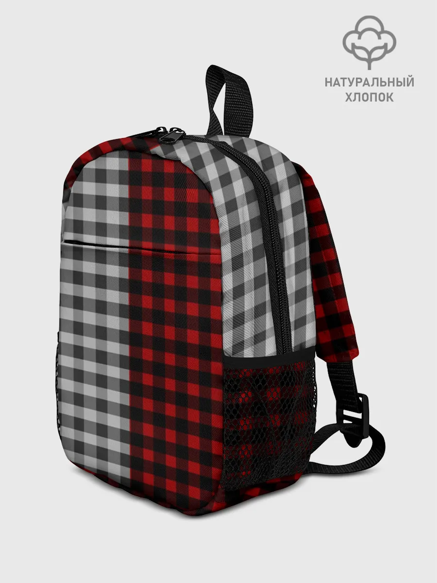 Рюкзак детский / Красно белая рубашка в клетку