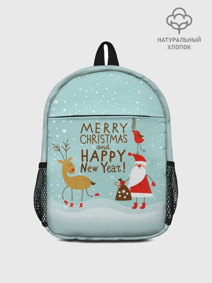 Рюкзак детский / олень и Дед Мороз