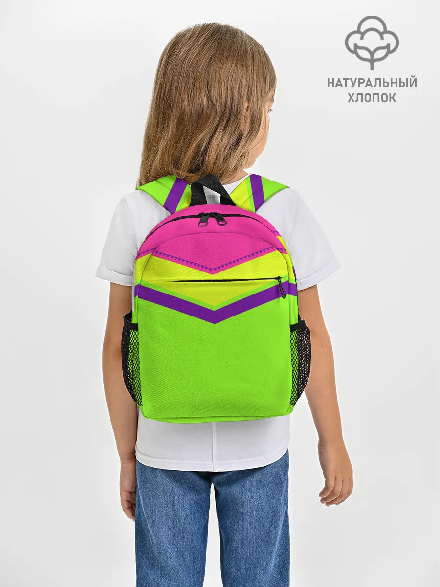 Рюкзак детский / Цветные треугольники_ салатовы