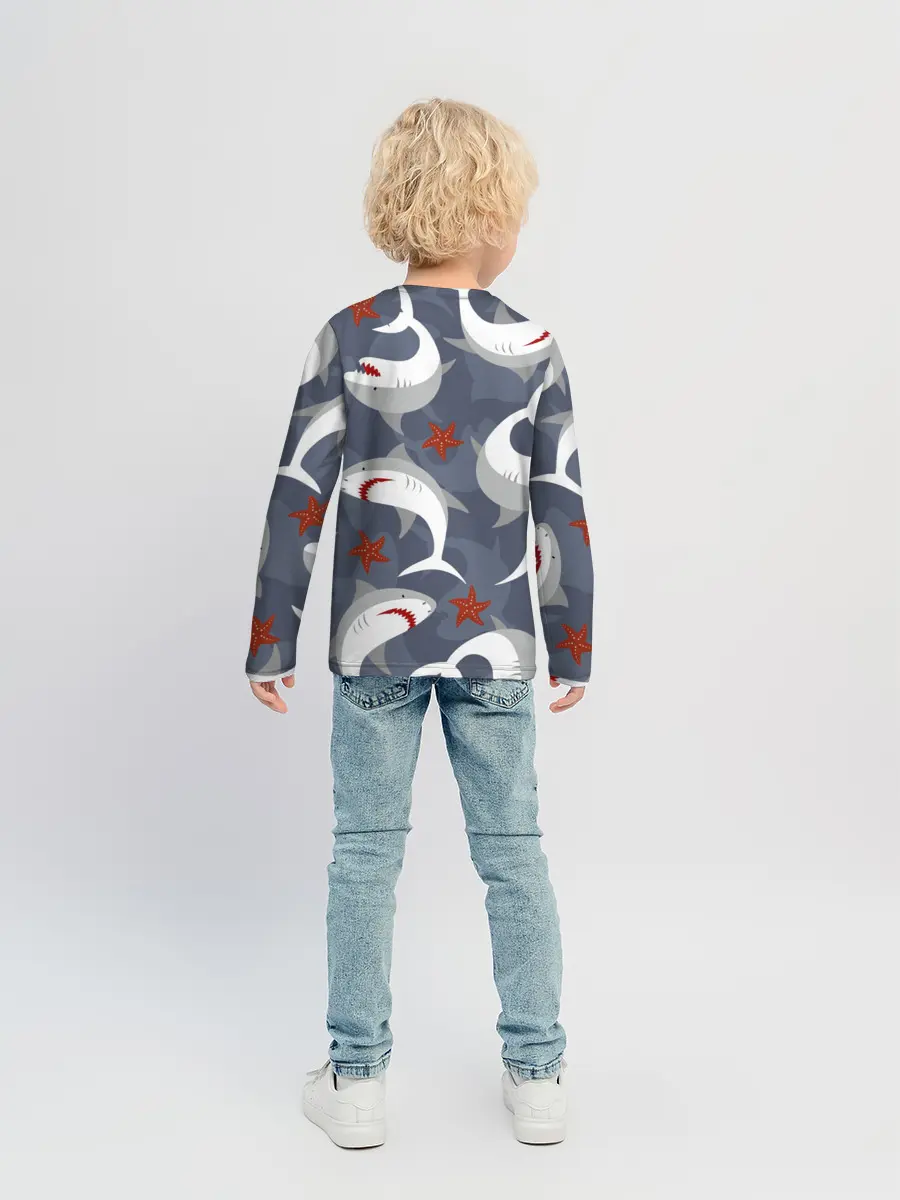 Детский лонгслив / Акулы