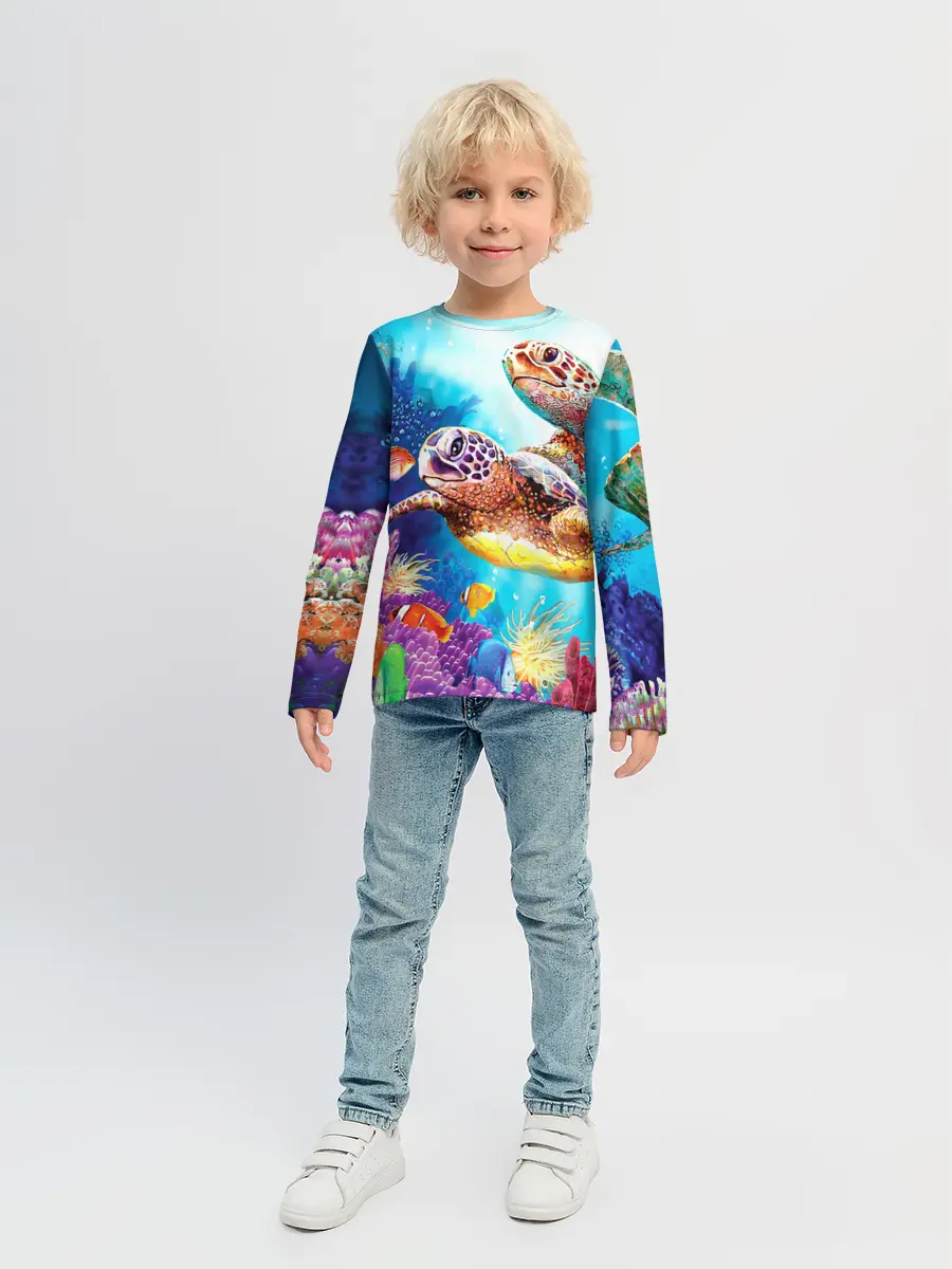 Детский лонгслив / Морские черепахи