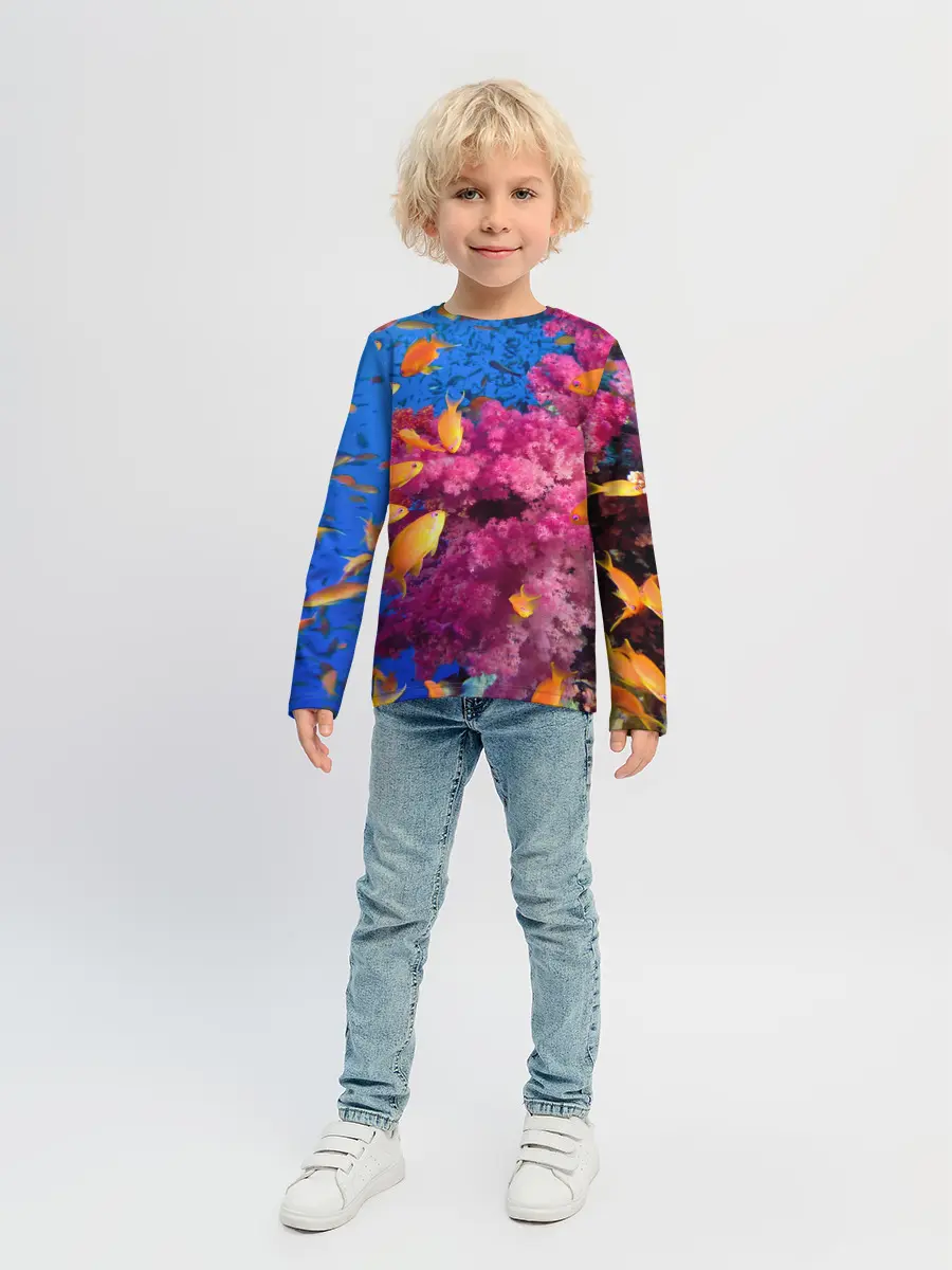 Детский лонгслив / Коралловые рыбки