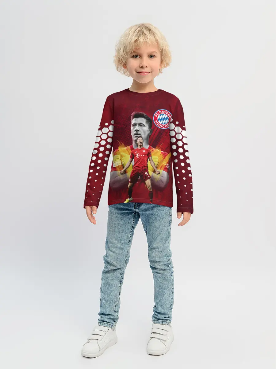 Детский лонгслив / РОБЕРТ ЛЕВАНДОВСКИ / БАВАРИЯ