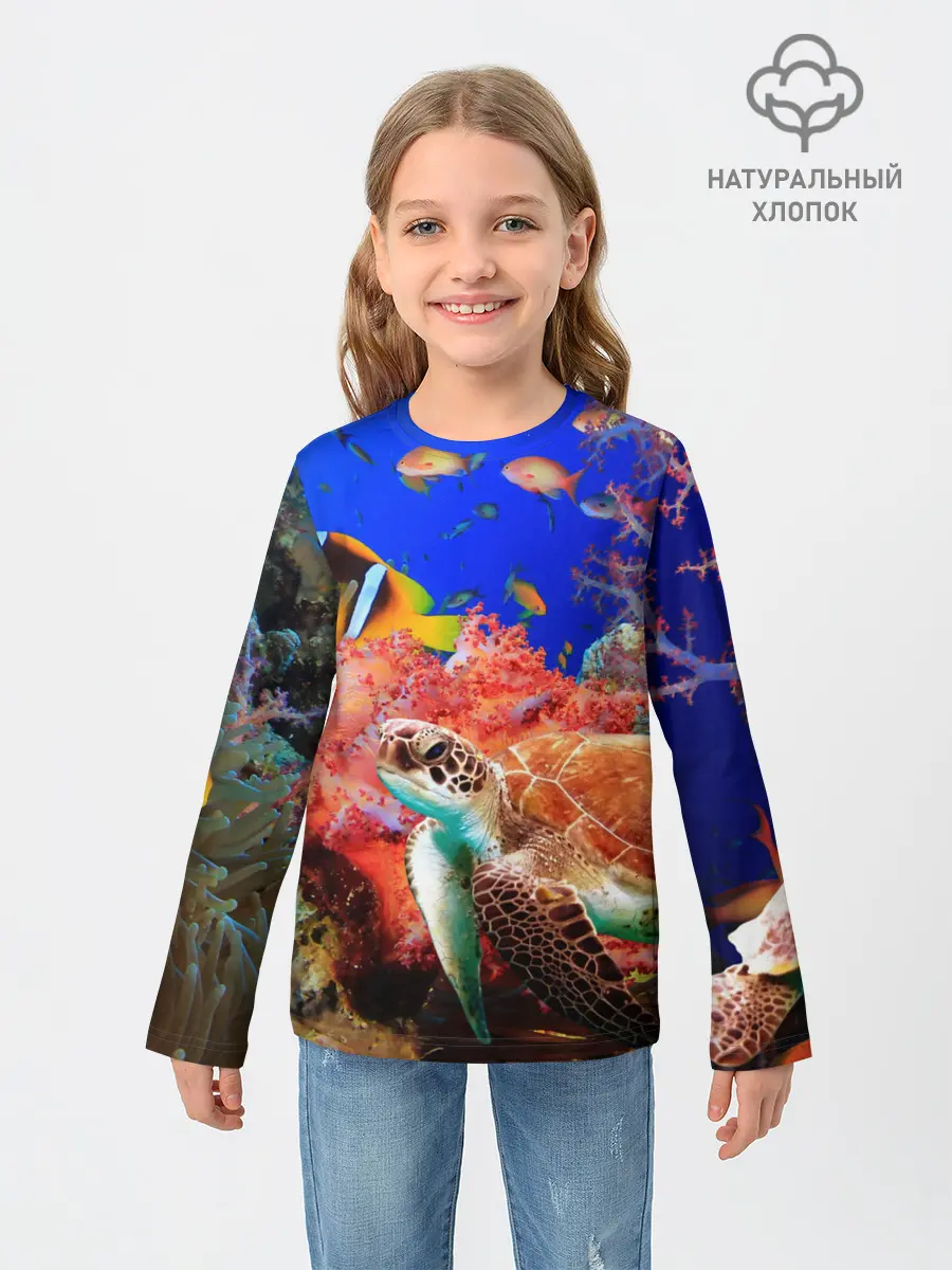 Детский лонгслив / Морская черепаха