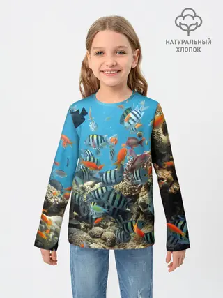 Детский лонгслив / Коралловые рыбки