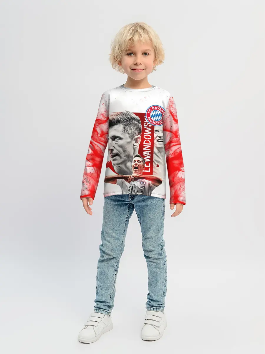 Детский лонгслив / РОБЕРТ ЛЕВАНДОВСКИ / БАВАРИЯ
