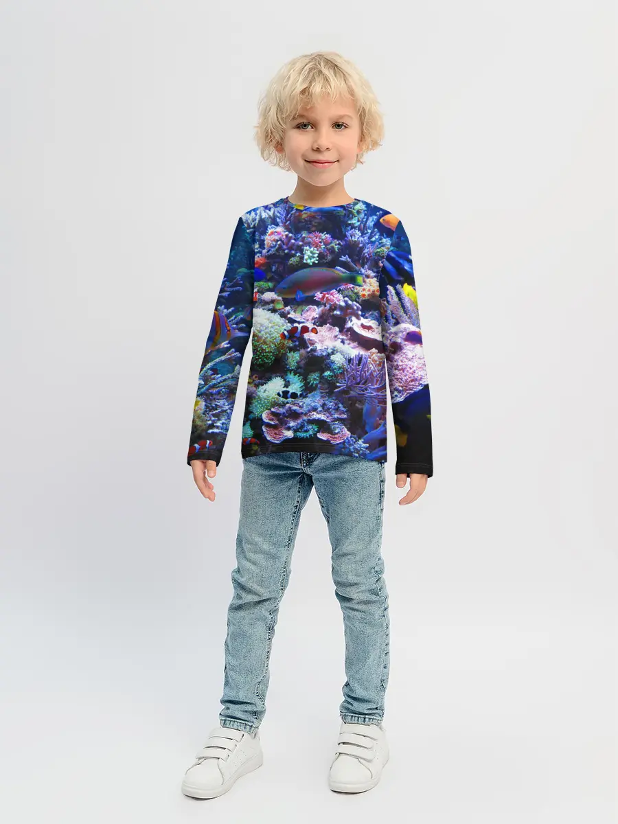 Детский лонгслив / Коралловые рыбки