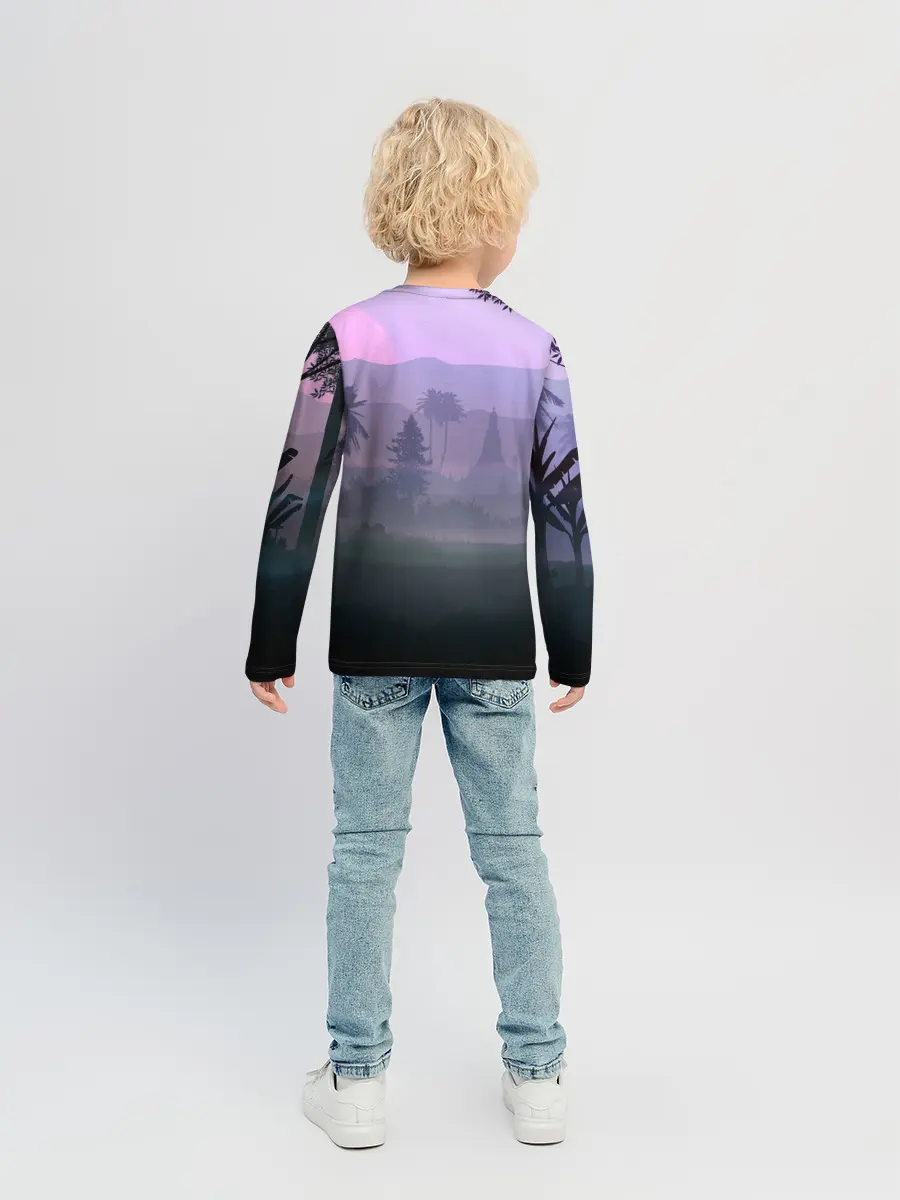 Детский лонгслив / forest at sunset
