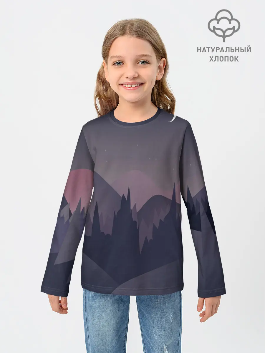 Детский лонгслив / night forest