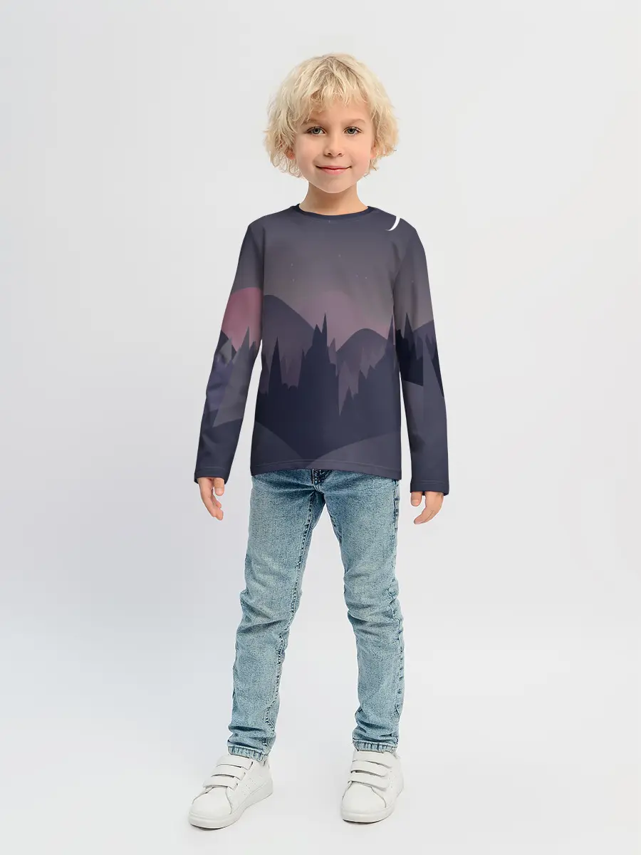 Детский лонгслив / night forest