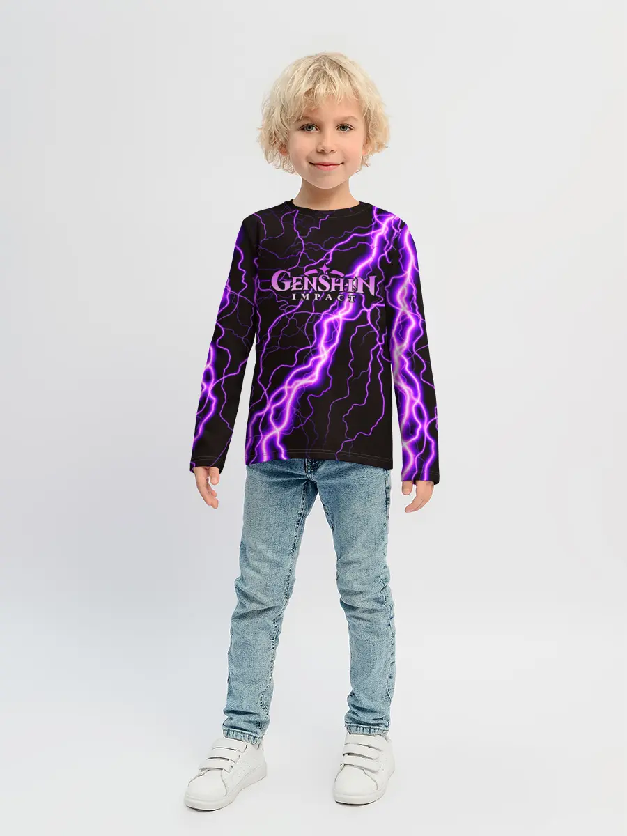 Детский лонгслив / GENSHIN IMPACT МОЛНИЯ НЕОН