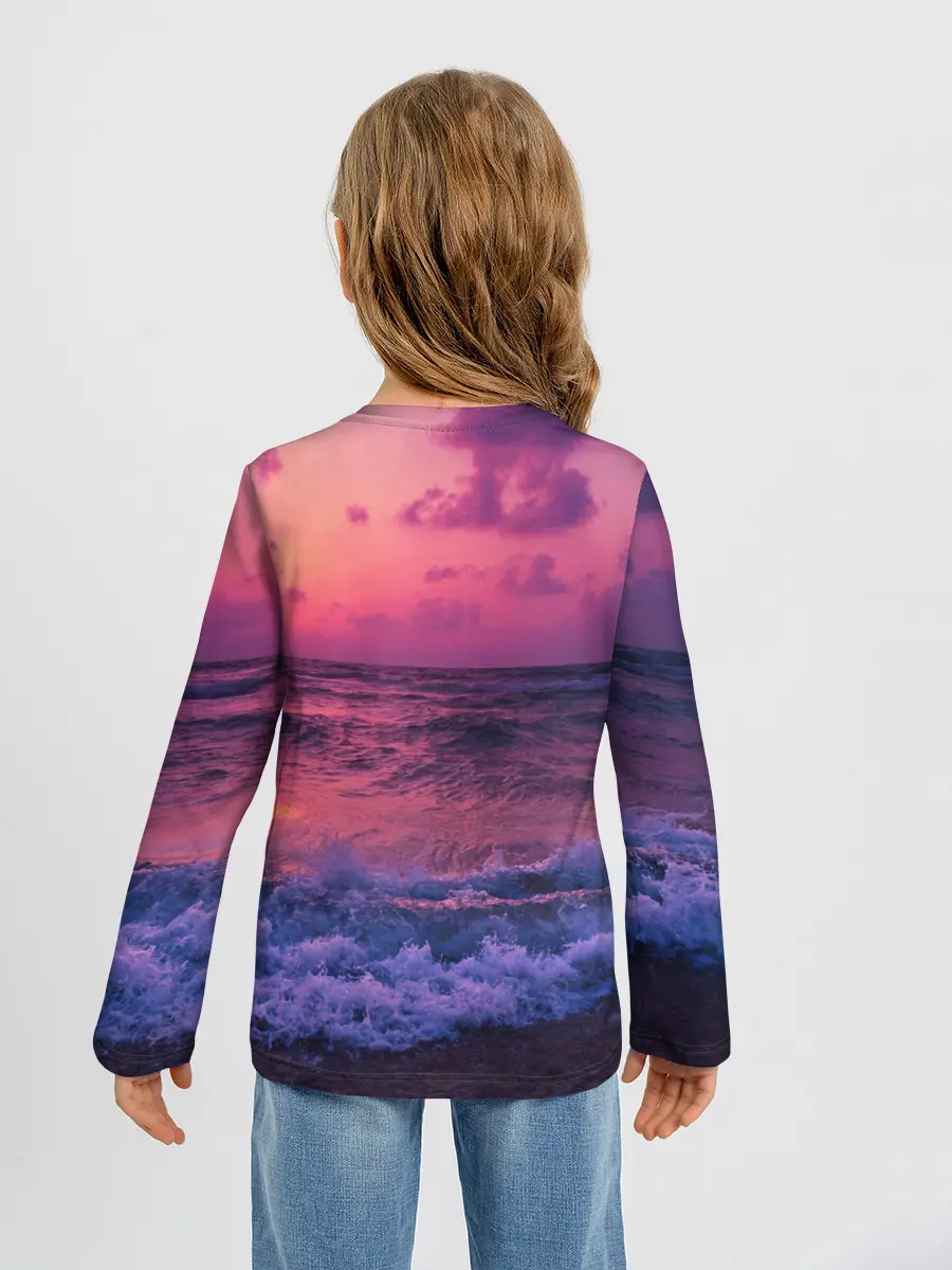 Детский лонгслив / Закат на берегу