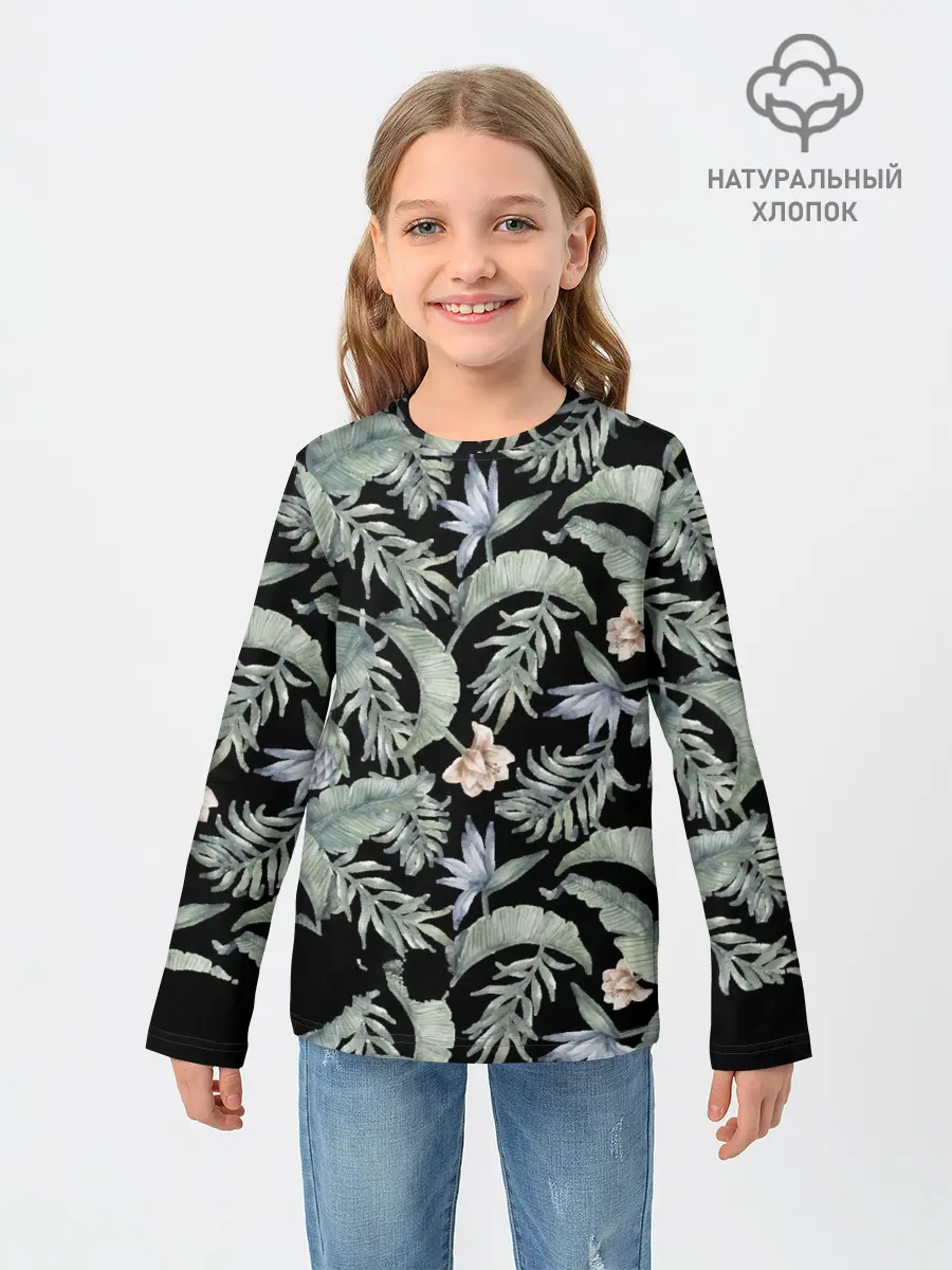 Детский лонгслив / Summer leaves