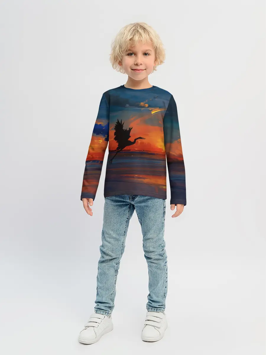 Детский лонгслив / Прибрежный закат