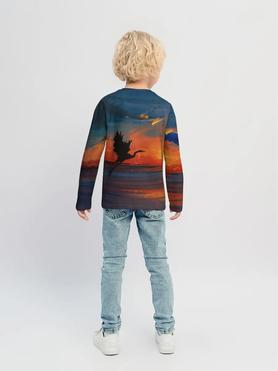 Детский лонгслив / Прибрежный закат