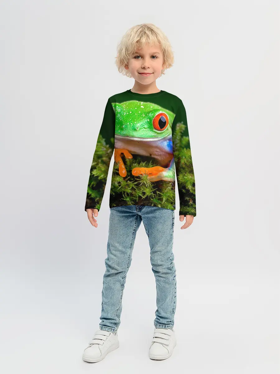 Детский лонгслив / Тропическая лягушка