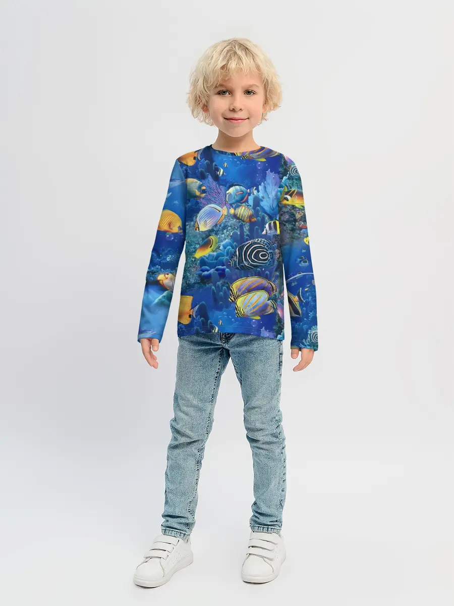 Детский лонгслив / Коралловые рыбки