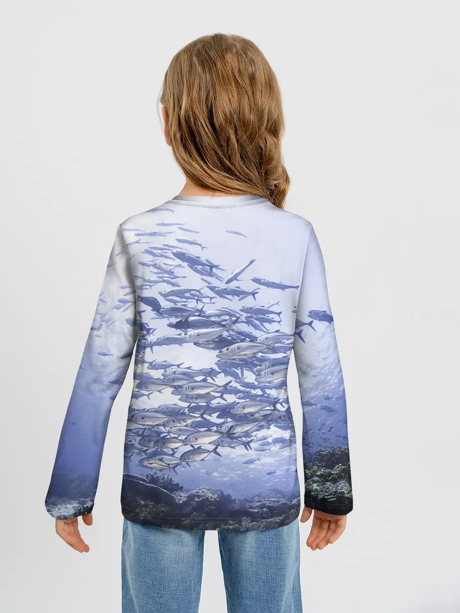 Детский лонгслив / Косяк рыбы