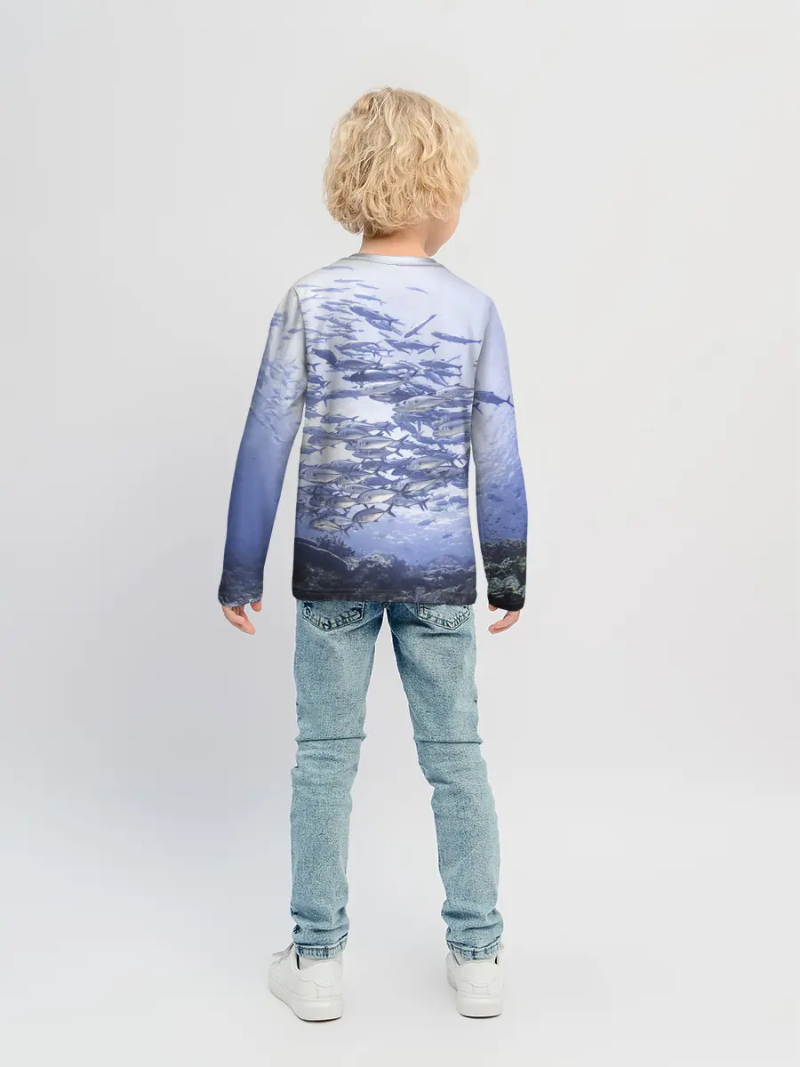 Детский лонгслив / Косяк рыбы