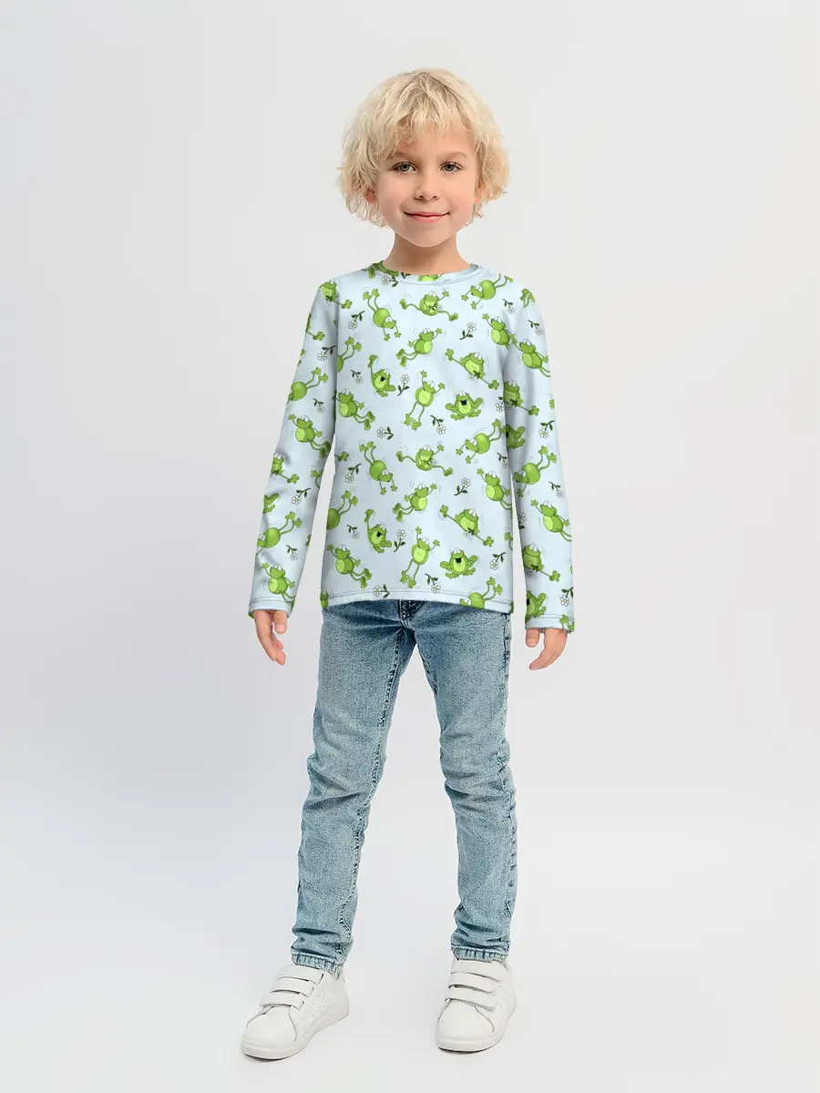 Детский лонгслив / Веселые лягушки