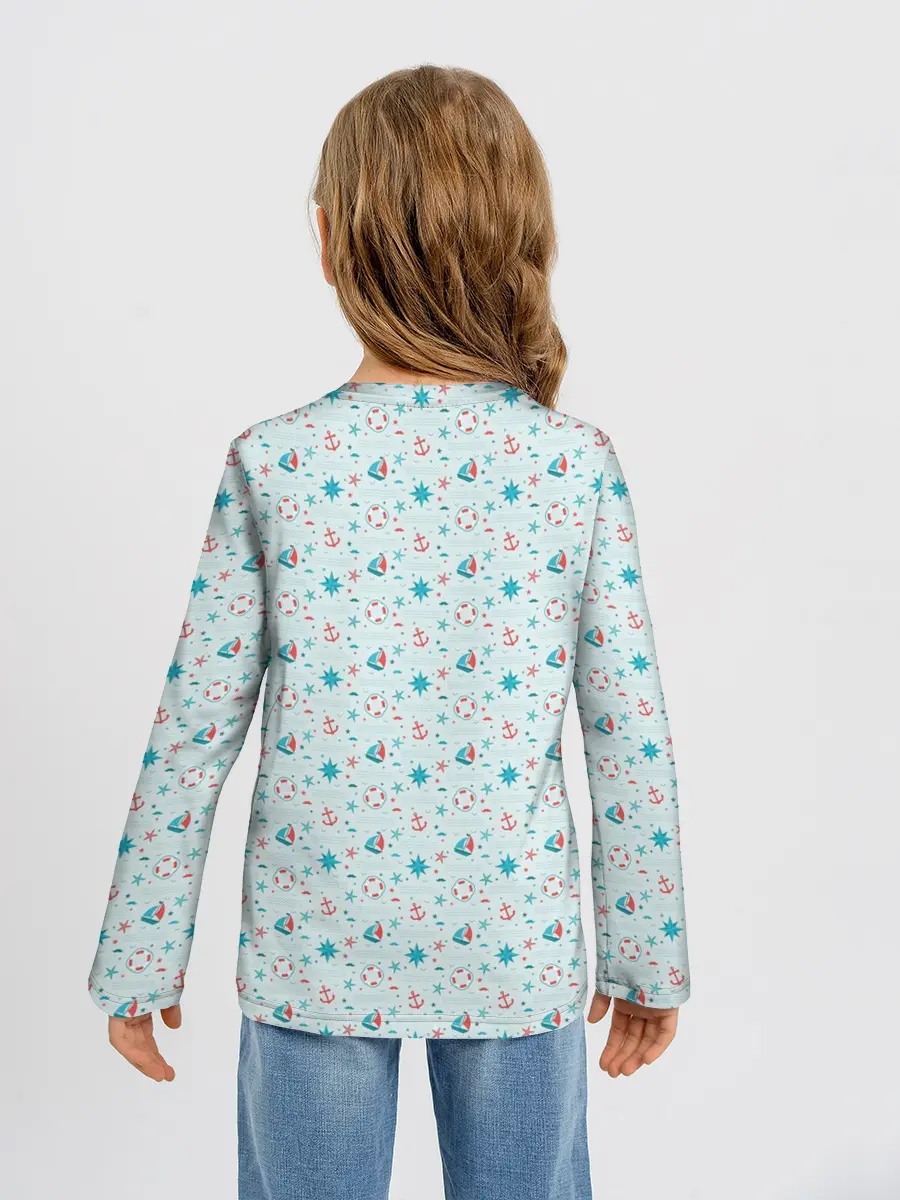 Детский лонгслив / Морской узор