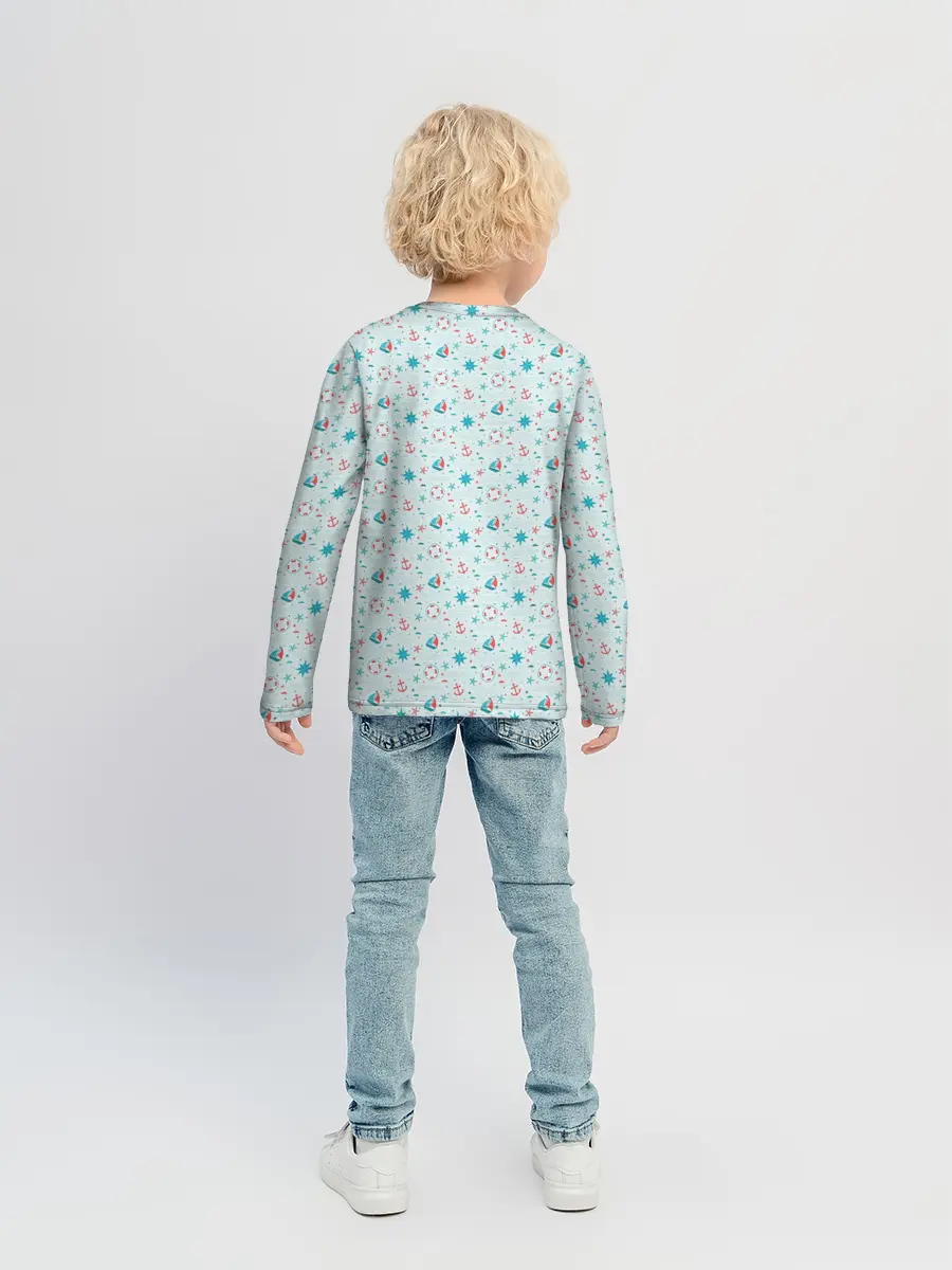 Детский лонгслив / Морской узор