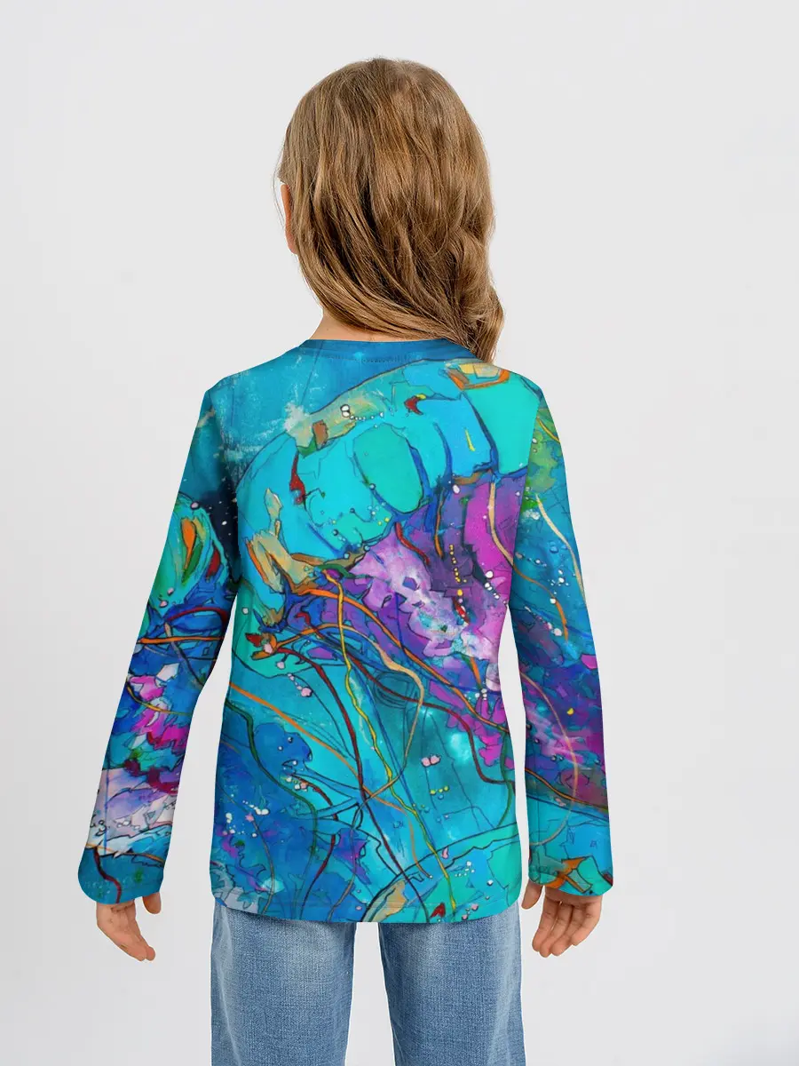 Детский лонгслив / Красочная медуза