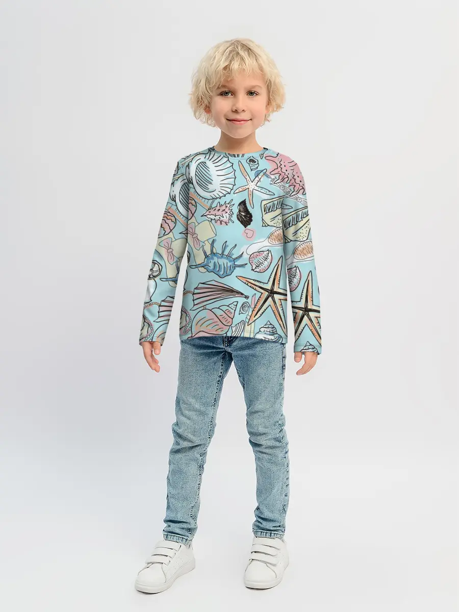Детский лонгслив / Морские обитатели