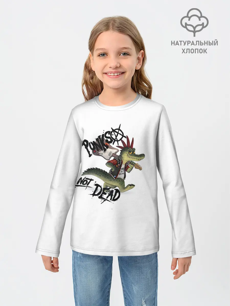 Детский лонгслив / Крокодил панк