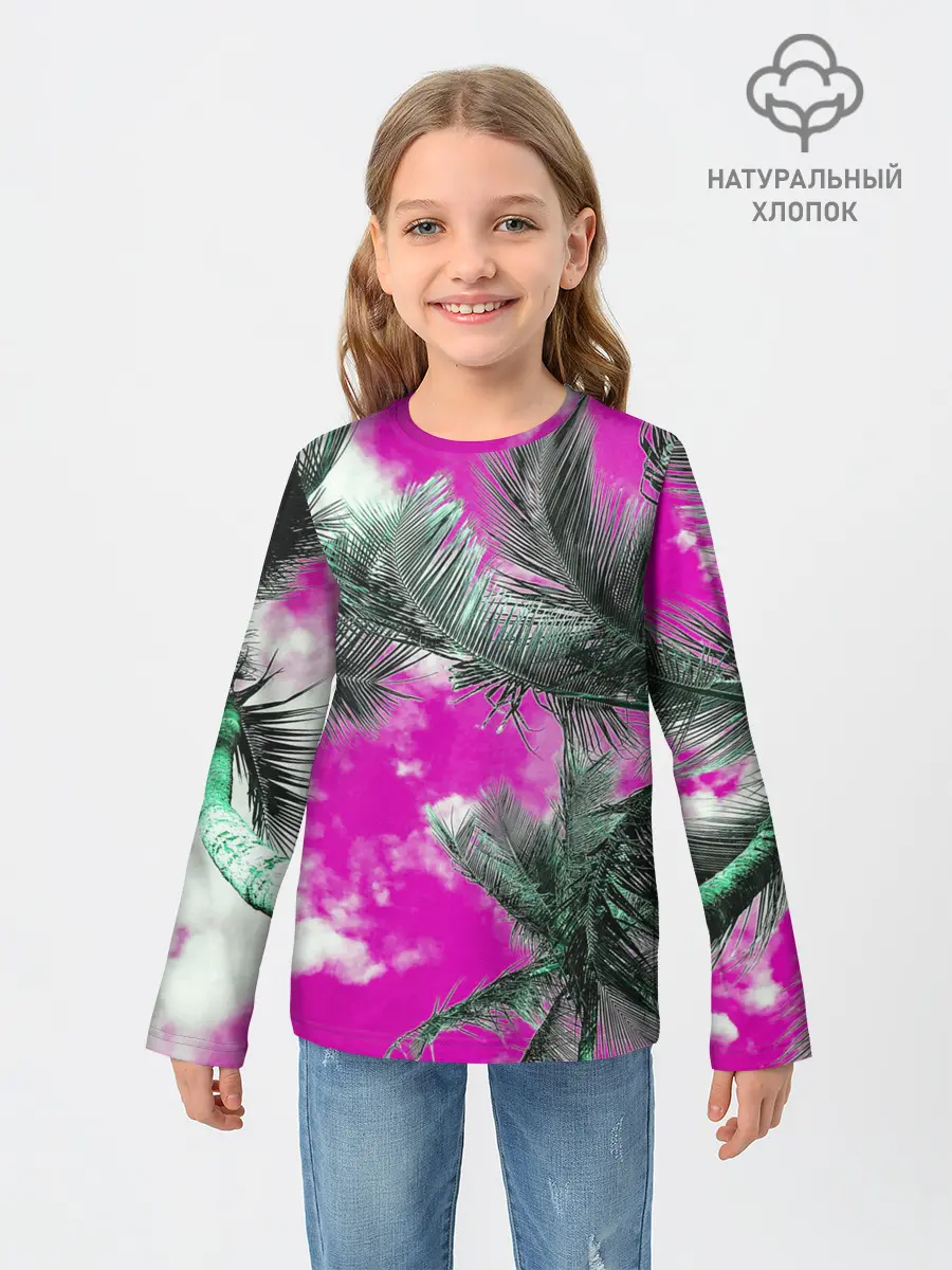 Детский лонгслив / Palms Glitch