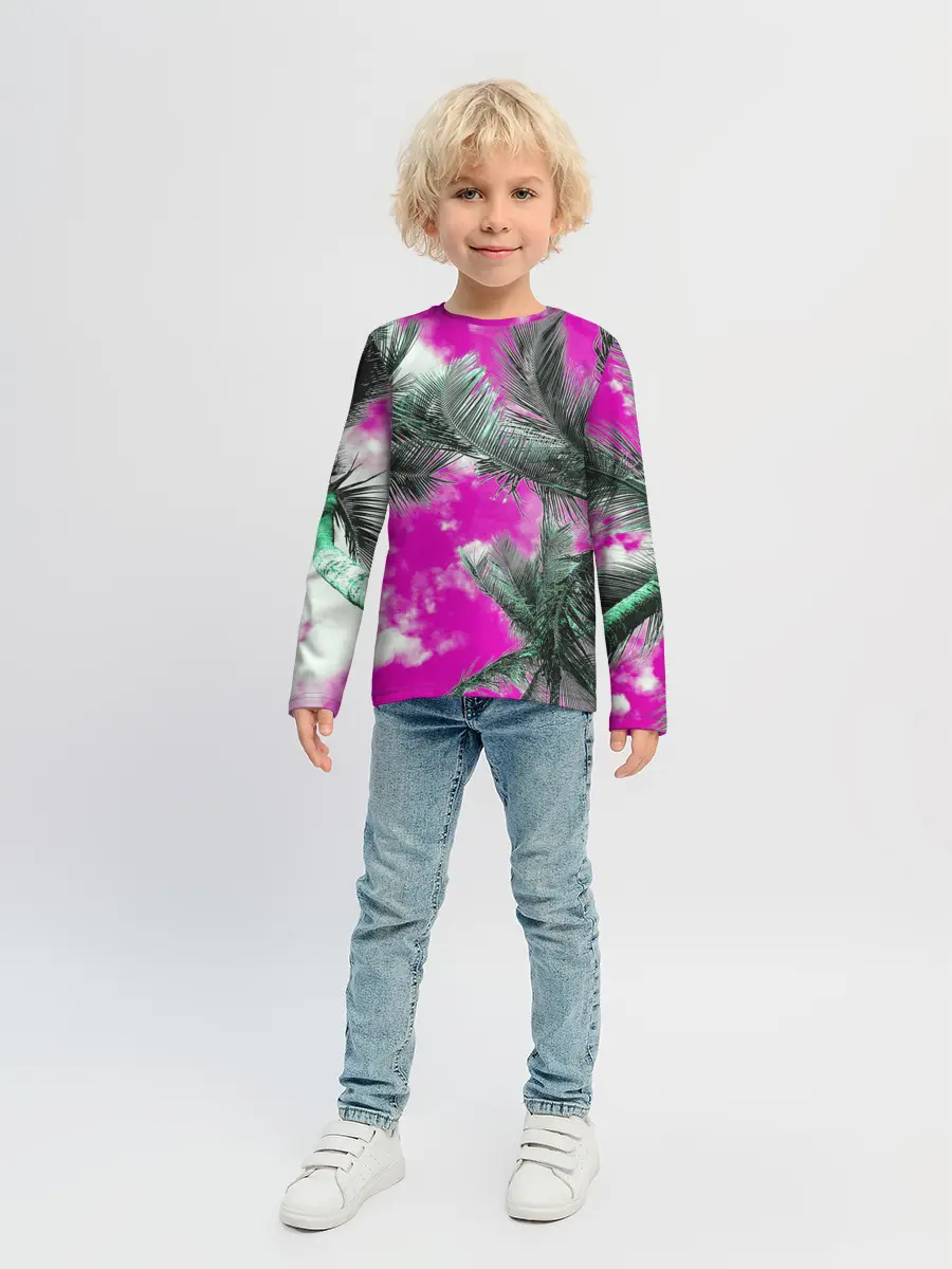Детский лонгслив / Palms Glitch