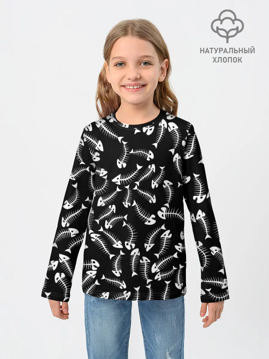 Детский лонгслив / Fishbones