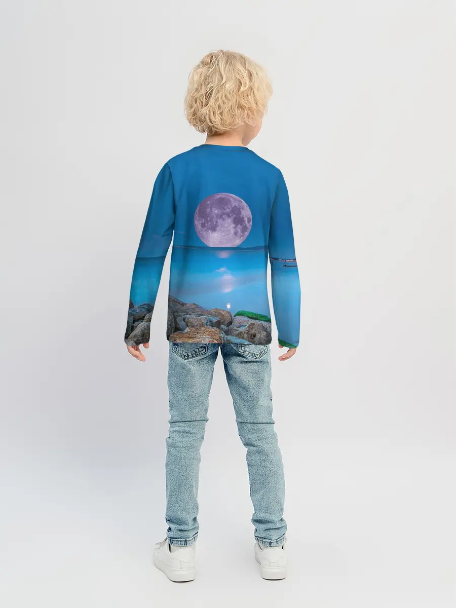 Детский лонгслив / Лунный пляж