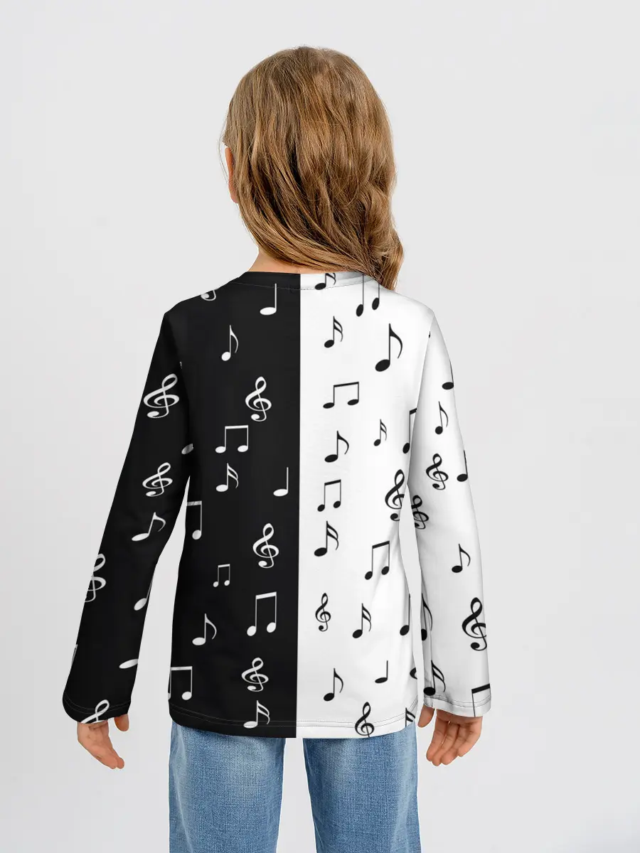 Детский лонгслив / черное и белое | Black & white