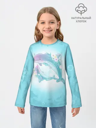 Детский лонгслив / Два дельфина