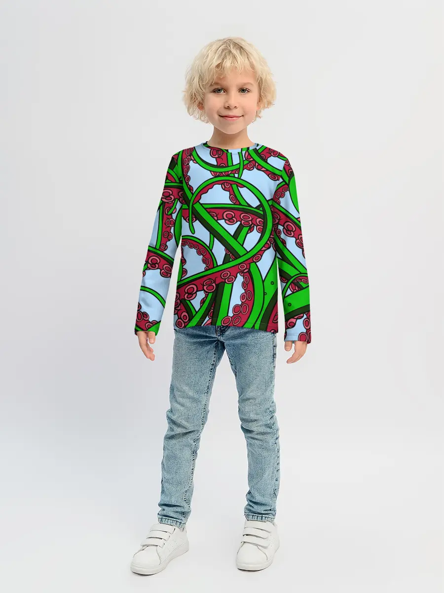 Детский лонгслив / Кракен / Kraken