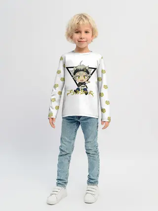 Детский лонгслив / Маленький Аста Черный Клевер