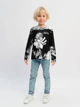 Детский лонгслив / Черный Аста Чёрный клевер