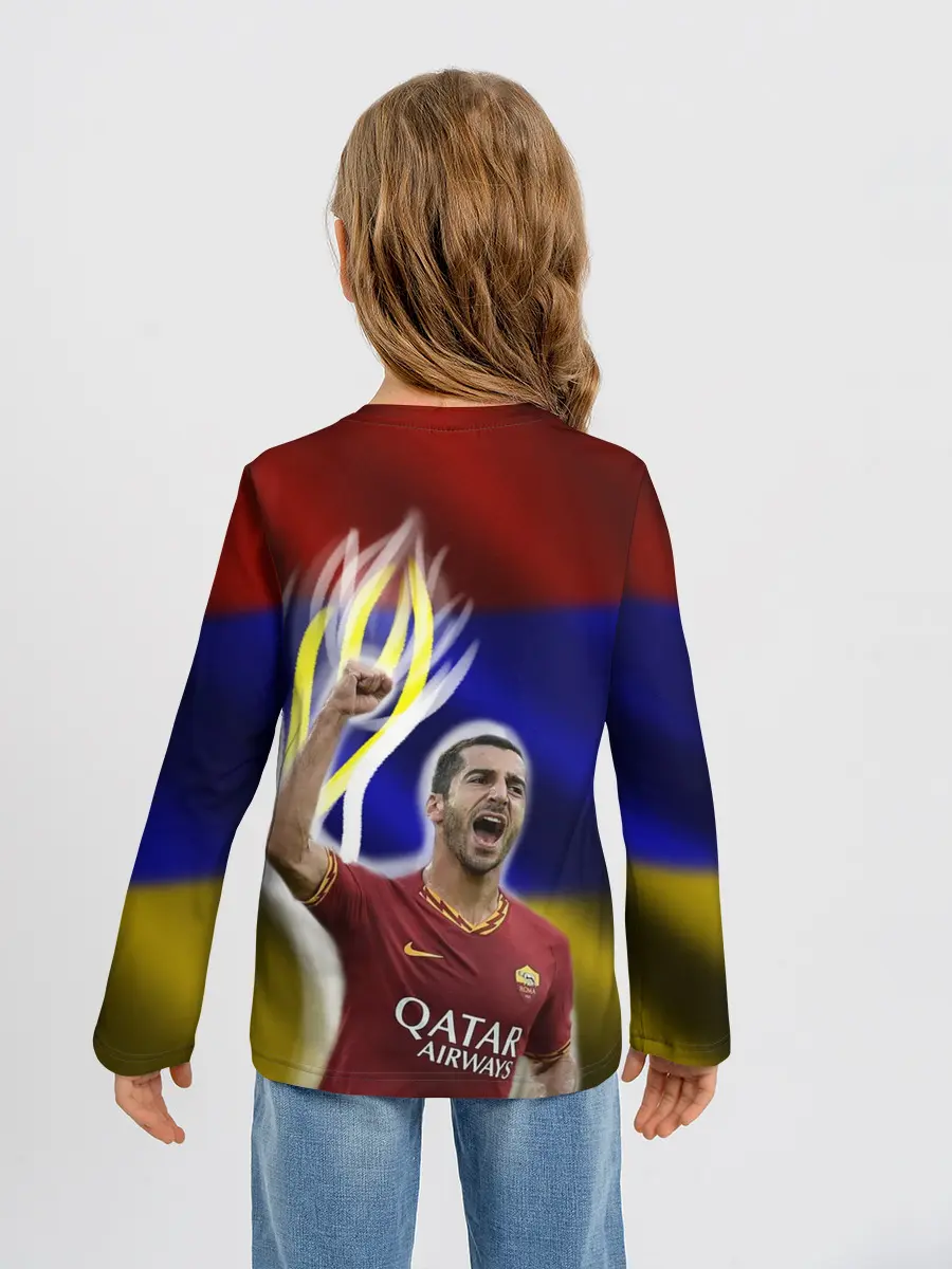 Детский лонгслив / Генрих Мхитарян - огненный кулак