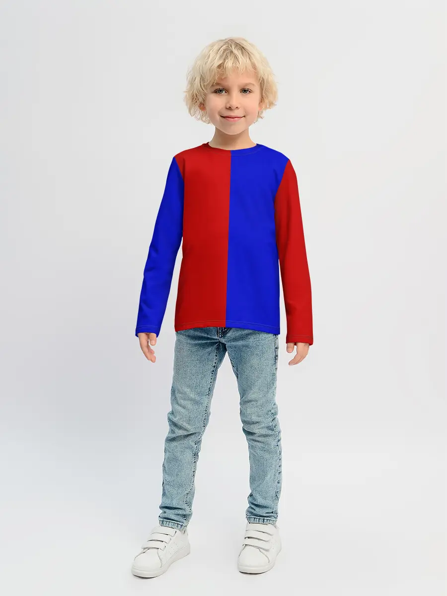 Детский лонгслив / Красно-синий
