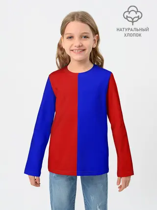 Детский лонгслив / Красно-синий