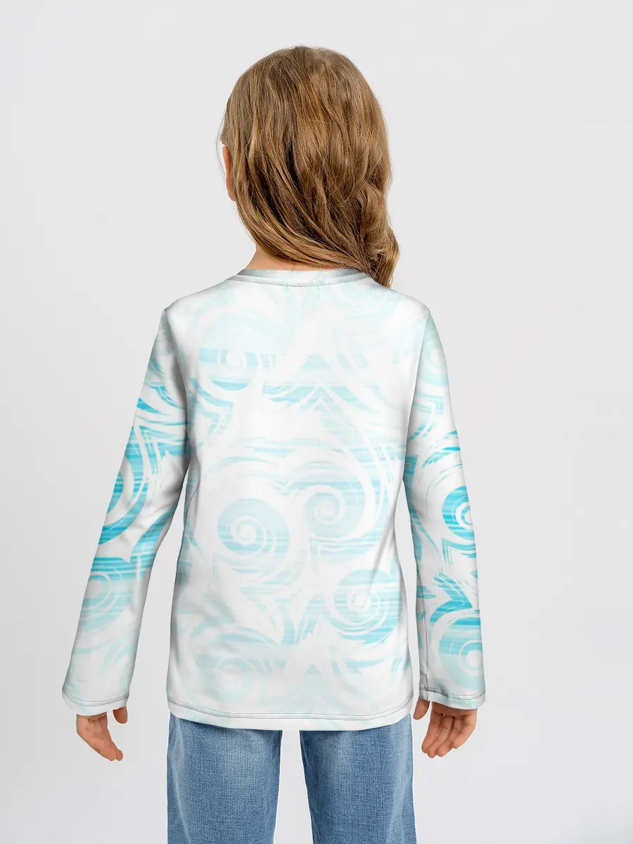 Детский лонгслив / Пингвин рыбачит