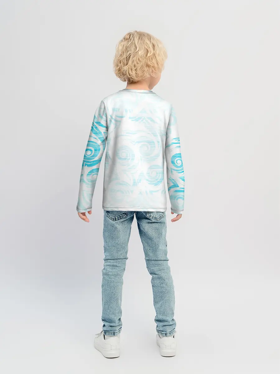 Детский лонгслив / Пингвин рыбачит