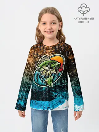 Детский лонгслив / Рыба на крючке