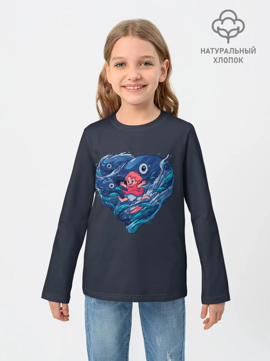 Детский лонгслив / Ocean heart. Totoro