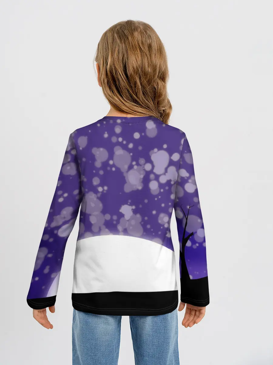 Детский лонгслив / одинокое дерево в ночи