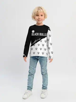 Детский лонгслив / Черные быки | Чёрный клевер