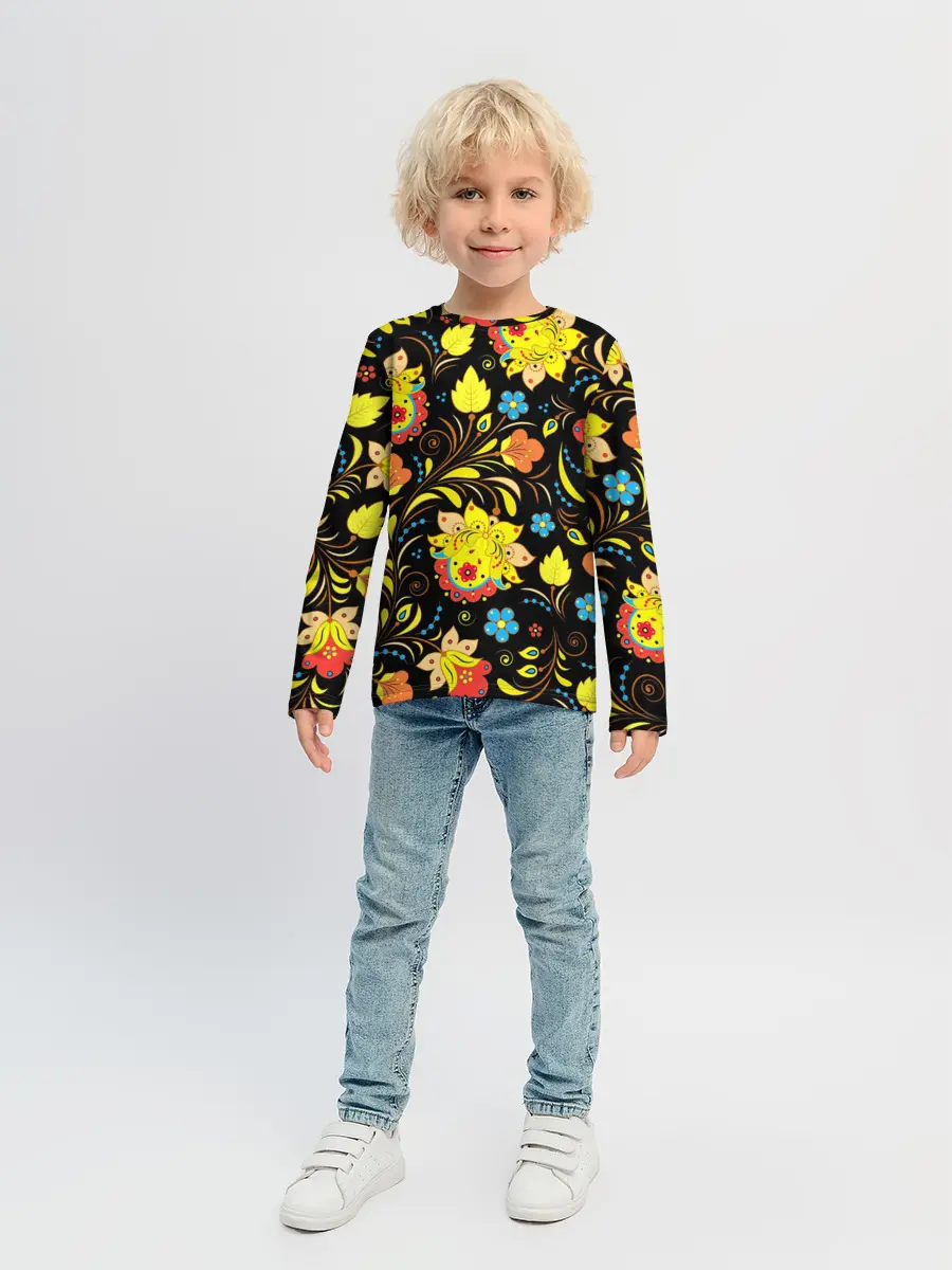 Детский лонгслив / РОСПИСЬ УЗОР ХОХЛОМА
