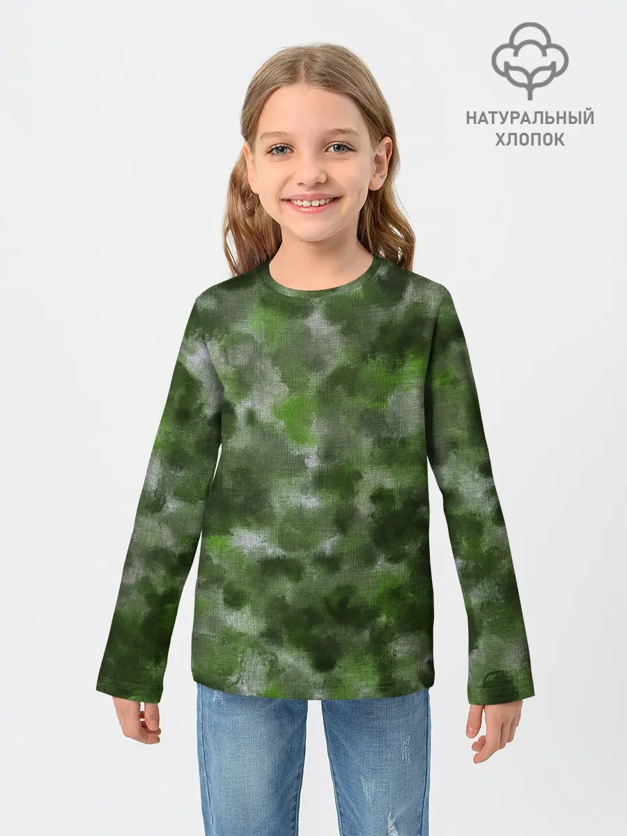Детский лонгслив / Canvas Green Camo