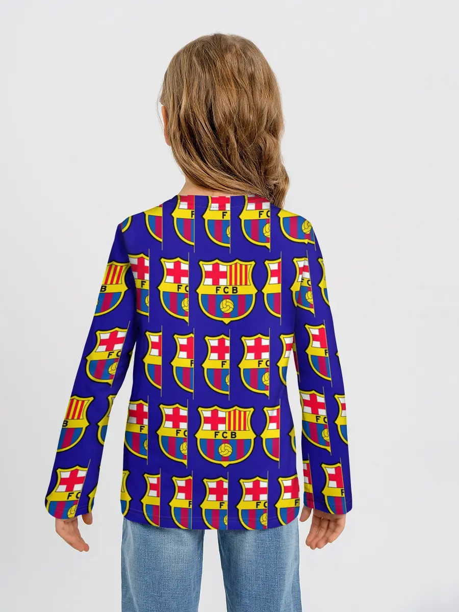 Детский лонгслив / ФК БАРСЕЛОНА / PATTERN / УЗОР